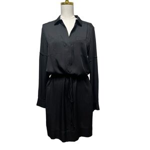 Diane Von Furstenberg Black Silk Long sleeve Dress Size 8